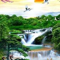 风景流水生财图片-流水生财自然风景图片
