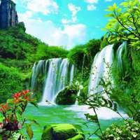 瀑布微信头像图片大全 招财 聚财瀑布图片大全