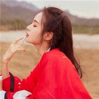 红衣手绘古装女子头像 古风霸气女生头像 红衣