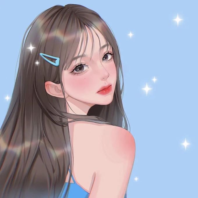美女动漫手绘头像图片