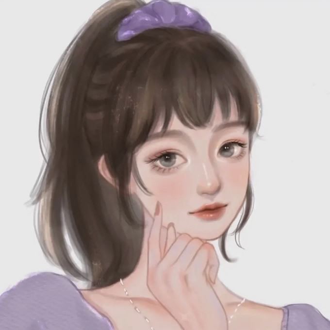 美女动漫手绘头像图片