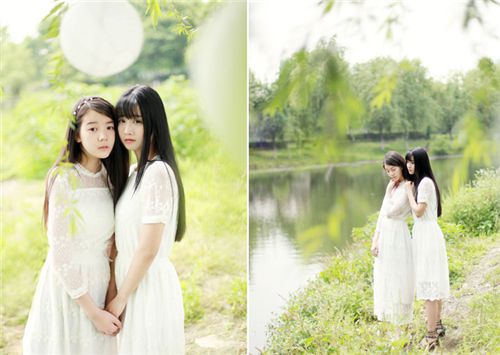 文艺小清新姐妹花图片