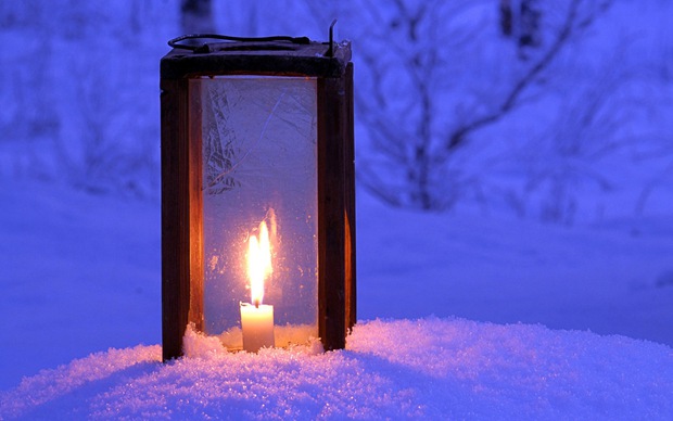 宁静安祥的冬天雪夜图片