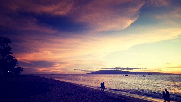 大海日落的唯美夕阳景色图片