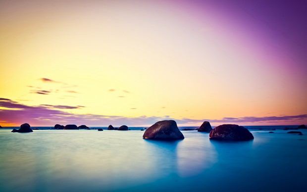 大海日落的唯美夕阳景色图片