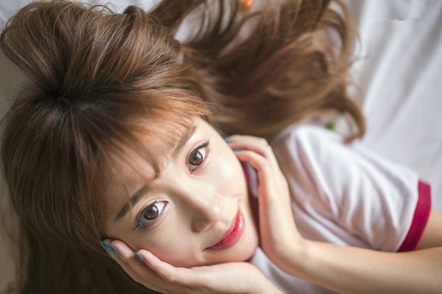 可爱萌妹子校园女生早安照片