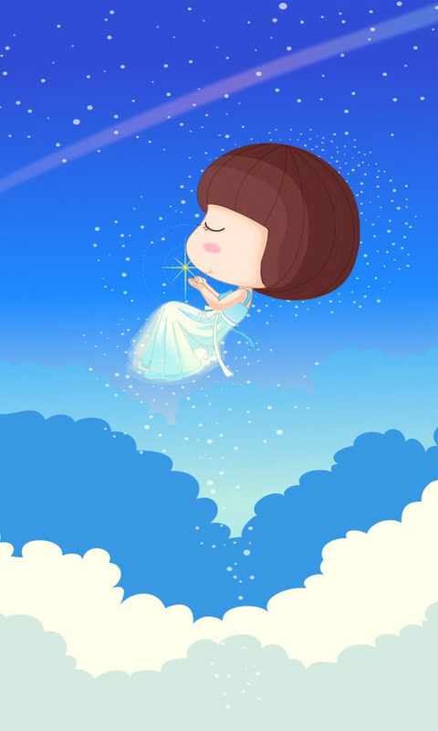 萌萌哒女孩可爱卡通手机图片
