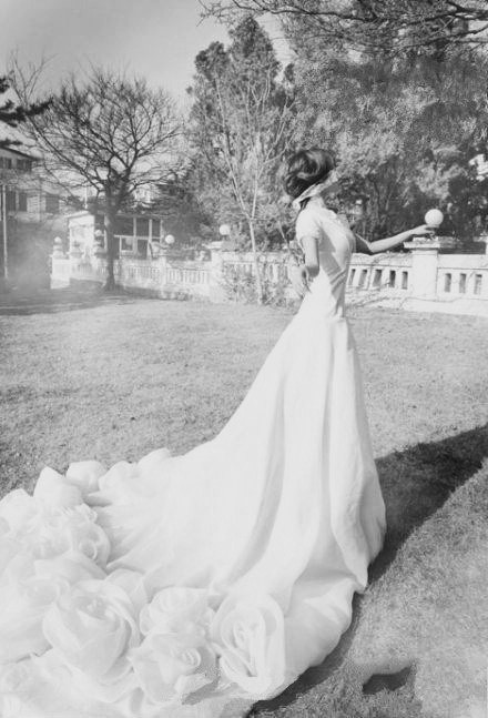 国外欧美唯美婚纱黑白图片