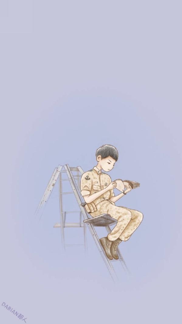 太阳的后裔卡通漫画手机图片