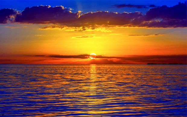 大海日出日落夕阳美丽风景图片