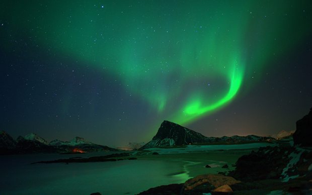 北极极光唯美风景素材图片
