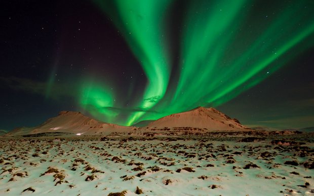 北极极光唯美风景素材图片