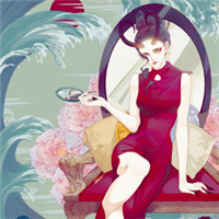 二次元卡通旗袍美女头像