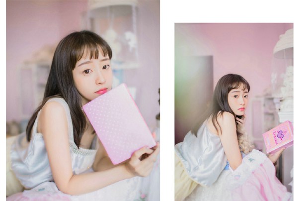 粉嫩可爱早安美女图片