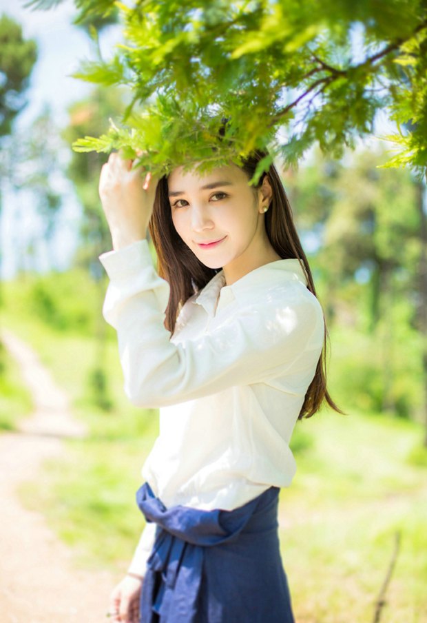 海边清纯美丽长发女神