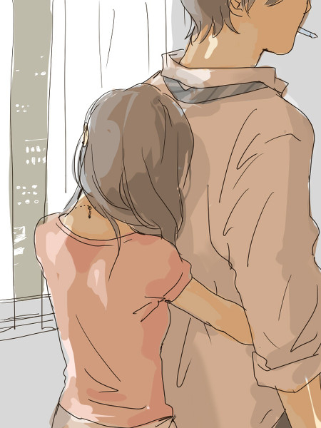 情侣恩爱在一起漫画图片