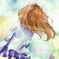 卡通女生背影伤感头像
