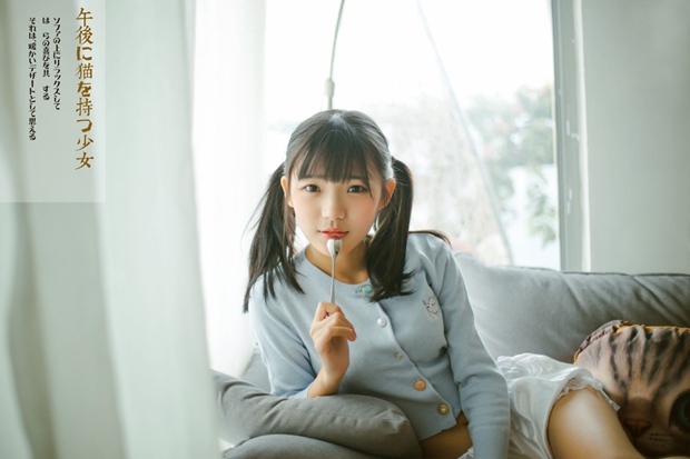 超可爱美女和猫咪图片