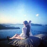 唯美小清新海边女生头像