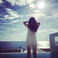 唯美小清新海边女生头像