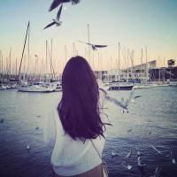 唯美小清新海边女生头像
