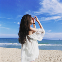 唯美小清新海边女生头像