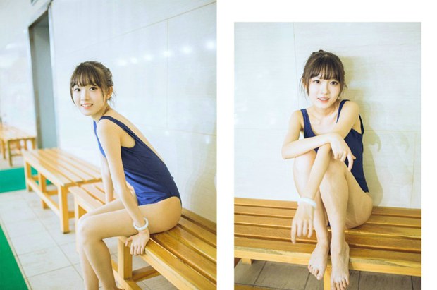 游泳池唯美可爱女生图片