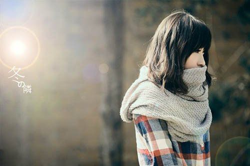 冬日唯美女可爱女生图片