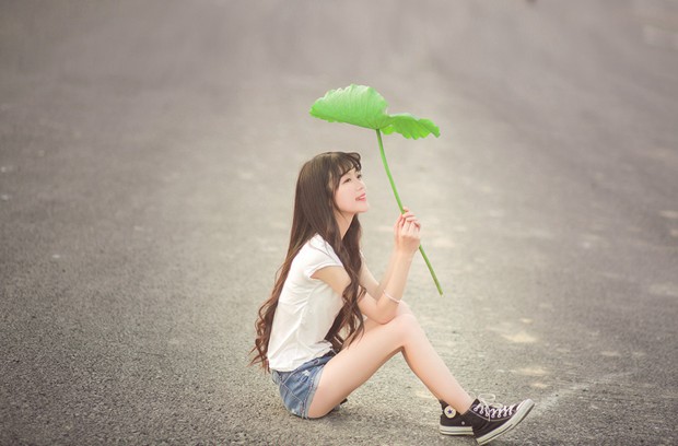 夏天清纯短裤可爱妹子