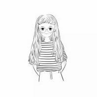 素描含情脉脉黑白动漫情侣头像