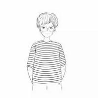素描含情脉脉黑白动漫情侣头像