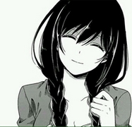 长发飘飘卡通黑白女生唯美头像