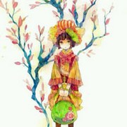 卡通水彩画美女唯美插画头像图片