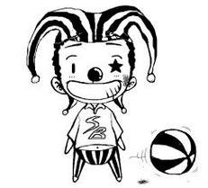 简笔画经典简约qq小丑卡通头像图片