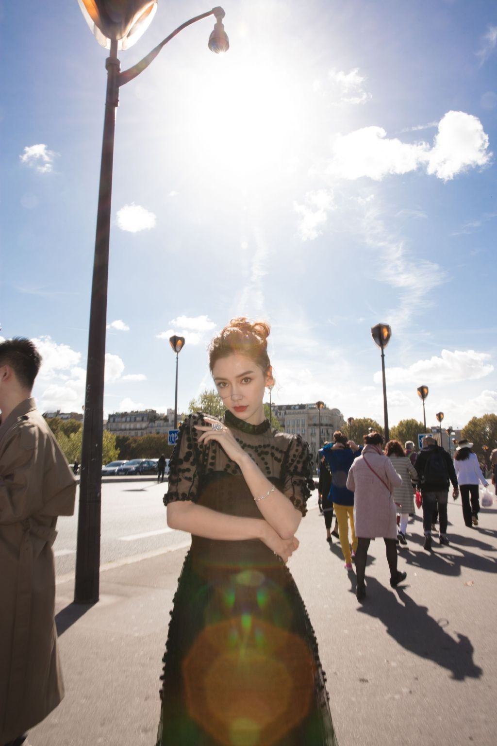 angelababy2019早春成衣系列黑色长裙图片