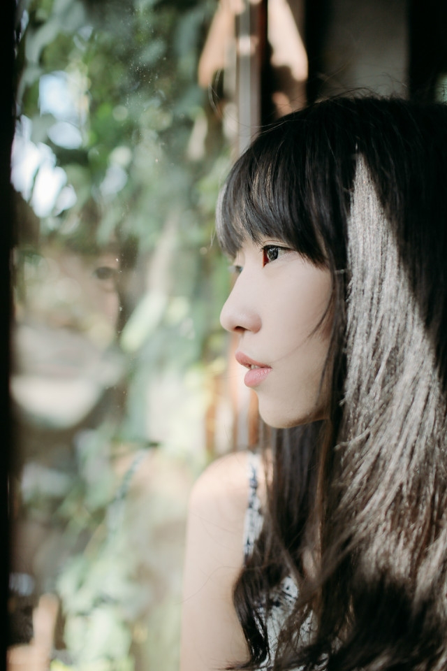 碎花吊带裙美女清纯小清新照