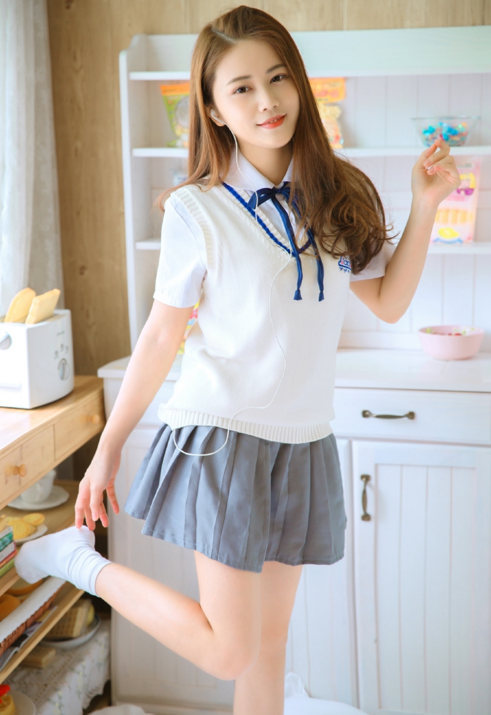 甜美奶油MM校花美女jk制服私房照