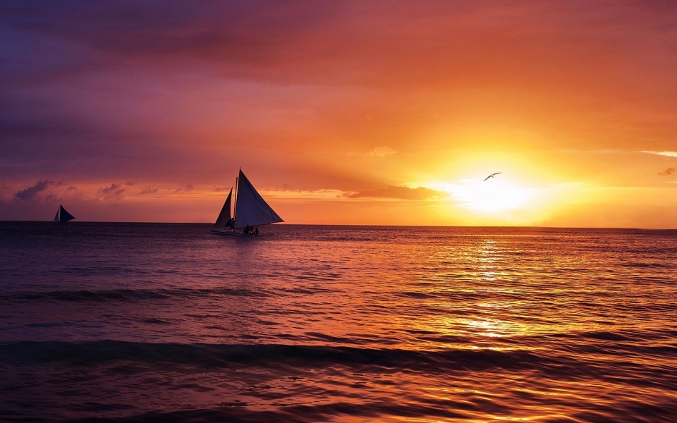 傍晚好看的夕阳高清唯美风景图片