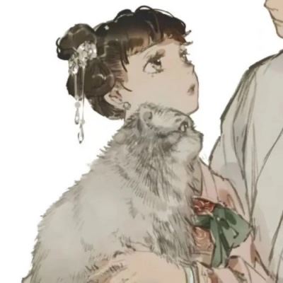 手绘情侣头像一男一女高清 情侣头像一男一女分开的两张 手绘
