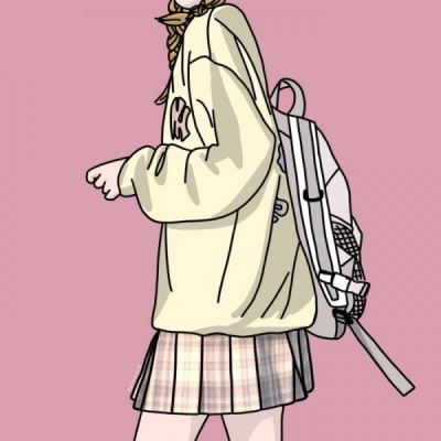 日常jk美女手绘头像 手绘jk制服头像