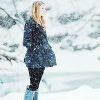 雪地女生头像 雪地女孩背影唯美图片