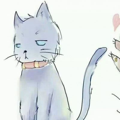 情侣头像卡通动物猫一左一右 个性猫咪情侣头像一对两张