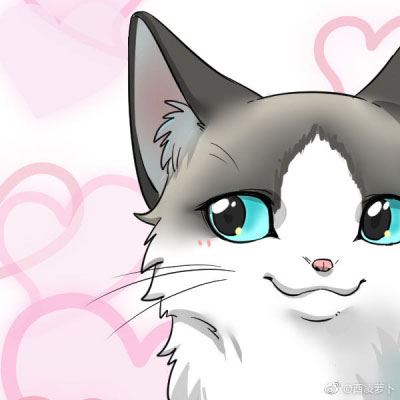 情侣头像卡通动物猫一左一右 个性猫咪情侣头像一对两张