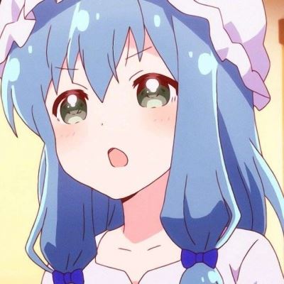 蓝色头发的动漫女生头像个性呆萌 女生个性的漫画头像蓝色系列
