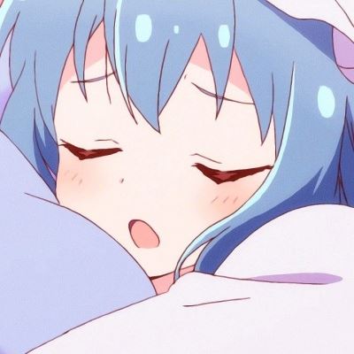 蓝色头发的动漫女生头像个性呆萌 女生个性的漫画头像蓝色系列