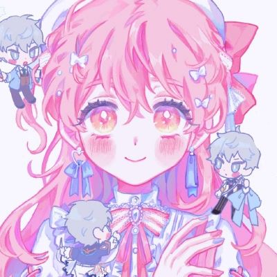 粉色系女生动漫头像 粉色系个性美女心头像 动漫