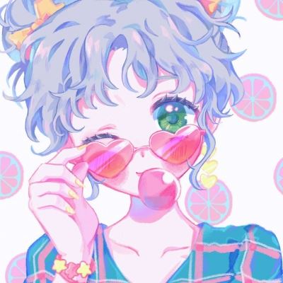 粉色系女生动漫头像 粉色系个性美女心头像 动漫