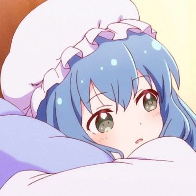 蓝色头发的动漫女生头像个性呆萌 女生个性的漫画头像蓝色系列