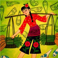 花棉袄村姑图片头像 村姑图片头像卡通