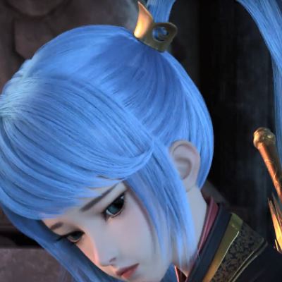 蓝色头发的动漫女生头像 动漫女孩头像个性蓝色长发